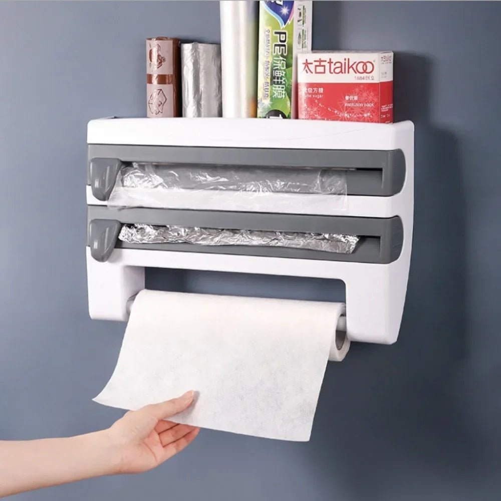 Practical dispenser - cling film and kitchen roll - space-saving | Kalsten