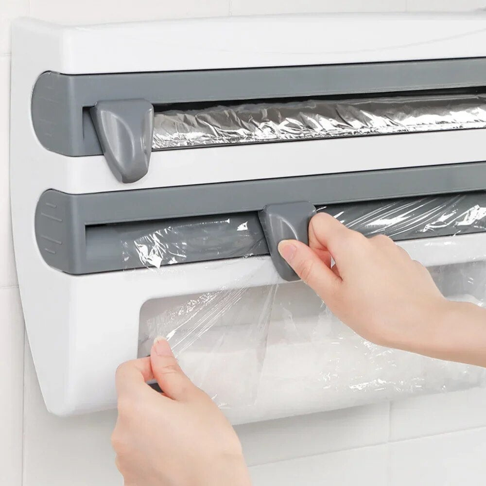Practical dispenser - cling film and kitchen roll - space-saving | Kalsten