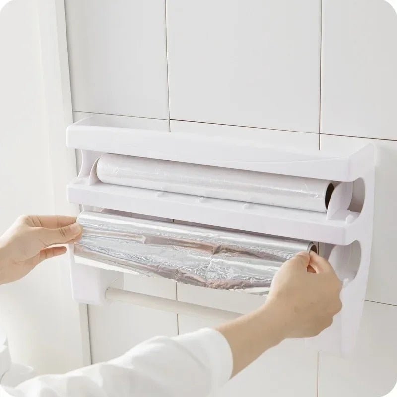 Practical dispenser - cling film and kitchen roll - space-saving | Kalsten