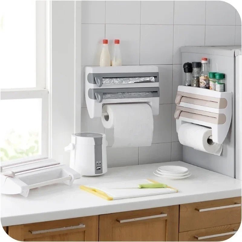 Practical dispenser - cling film and kitchen roll - space-saving | Kalsten
