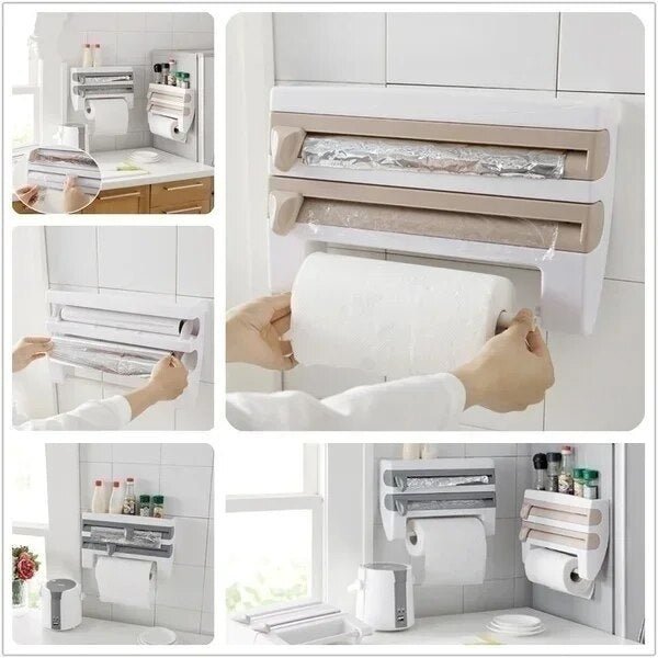 Practical dispenser - cling film and kitchen roll - space-saving | Kalsten