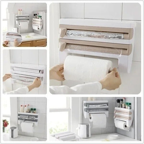 Practical dispenser - cling film and kitchen roll - space-saving | Kalsten