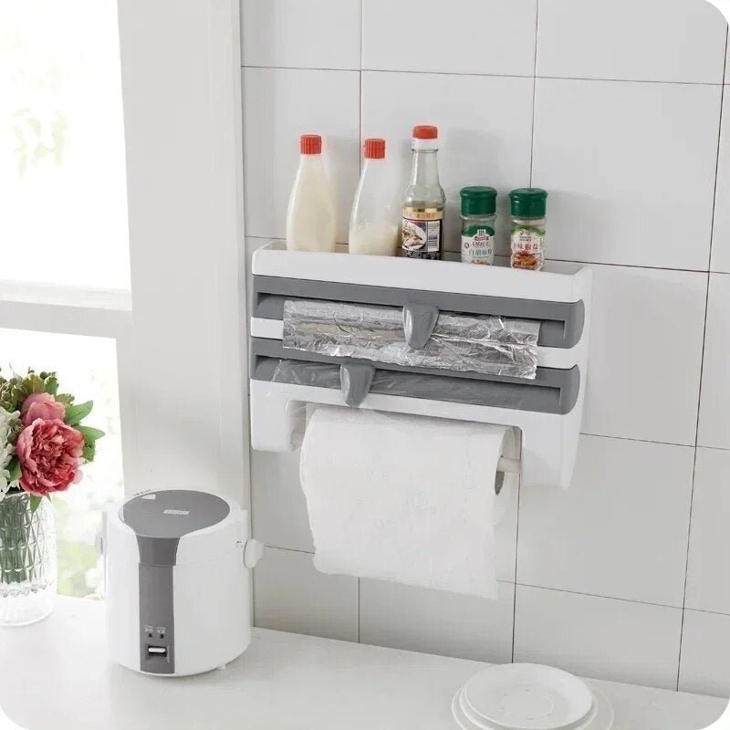 Practical dispenser - cling film and kitchen roll - space-saving | Kalsten